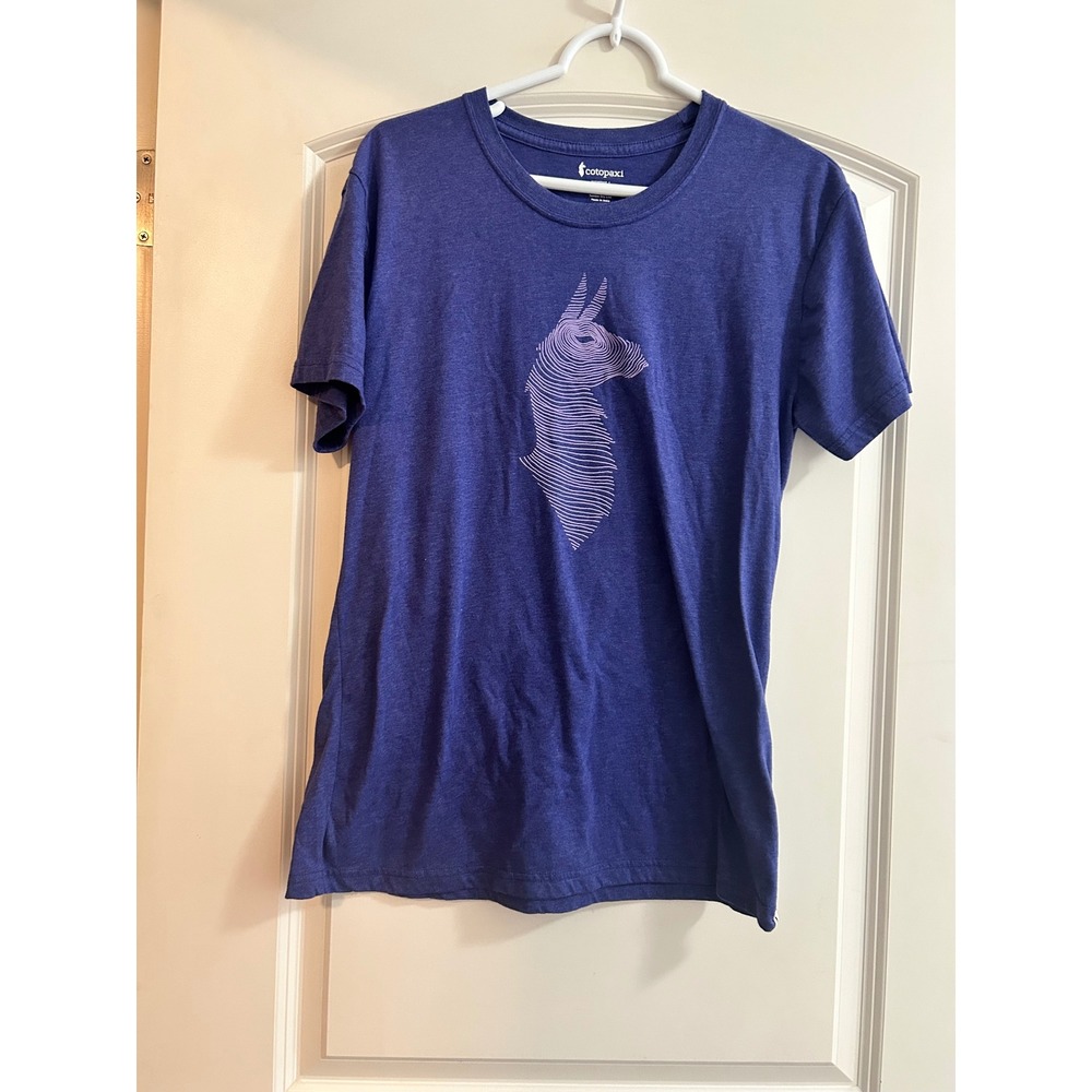 Cotopaxi Womens Topo Llama T-Shirt Purple Heather Organic Cotton Blend Large